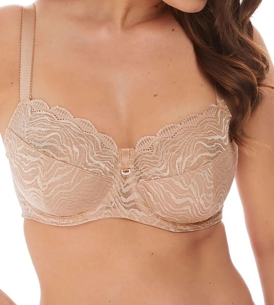 Fantasie Impression Bra Beige Lace Size 30E Underwired Full Coverage Cup 5852