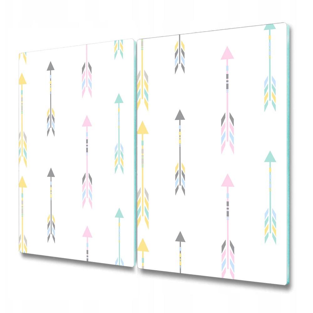 Glass Chopping Cutting Board Tribal arrow pink yellow and green design 2x30x52