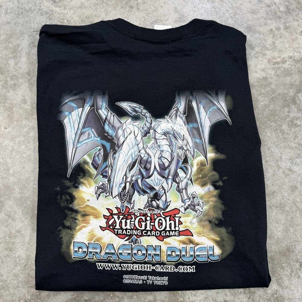 Vintage Yugioh shirt mens Large Dragon Duel TCG tournament anime black rare y2k
