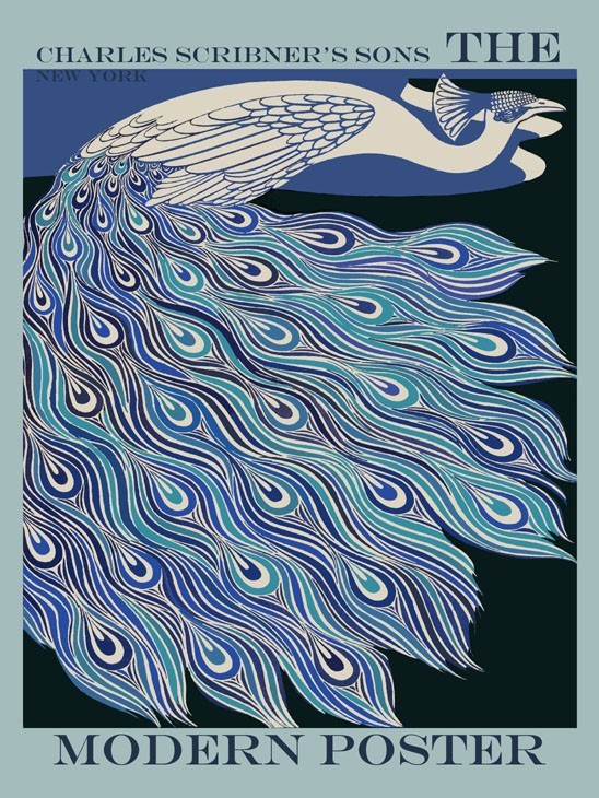 Peacock Bird Scribner Vintage Poster Repro  Canvas or Paper FREE SHIPPING in USA