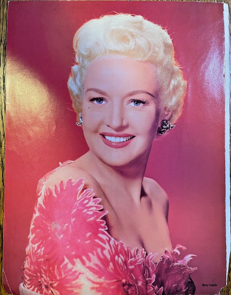 1982 Vintage Magazine Illustration Actress Betty Grable