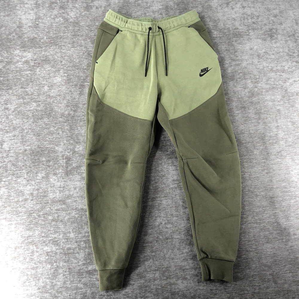 Nike CU4495-222 Men's Tech Fleece Sweatpants Size Small Olive Green Logo