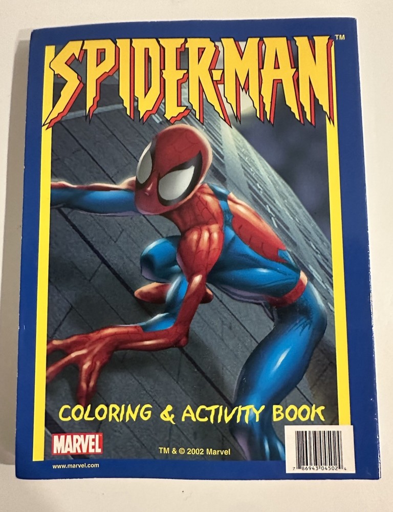 Vintage Spider-Man Coloring & Activity Book 2002 Marvel UNUSED