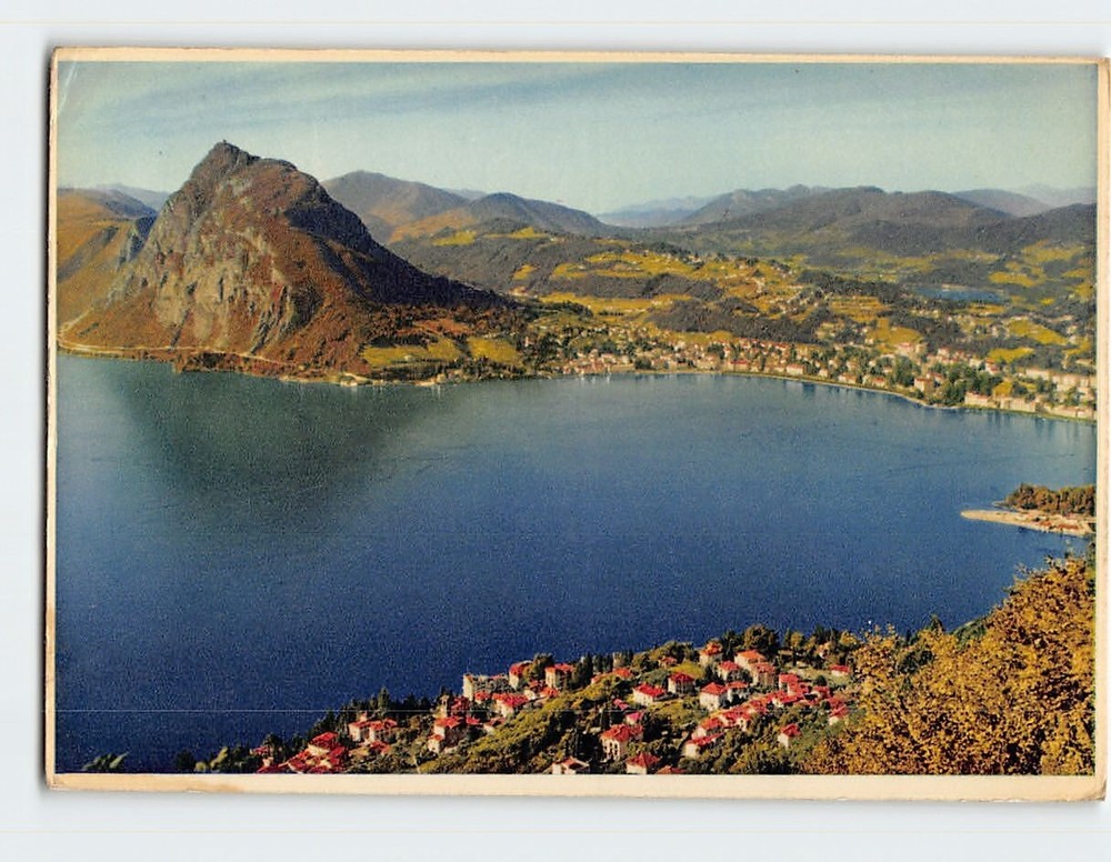 Postcard Panorama Monte S. Salvatore Lugano Switzerland