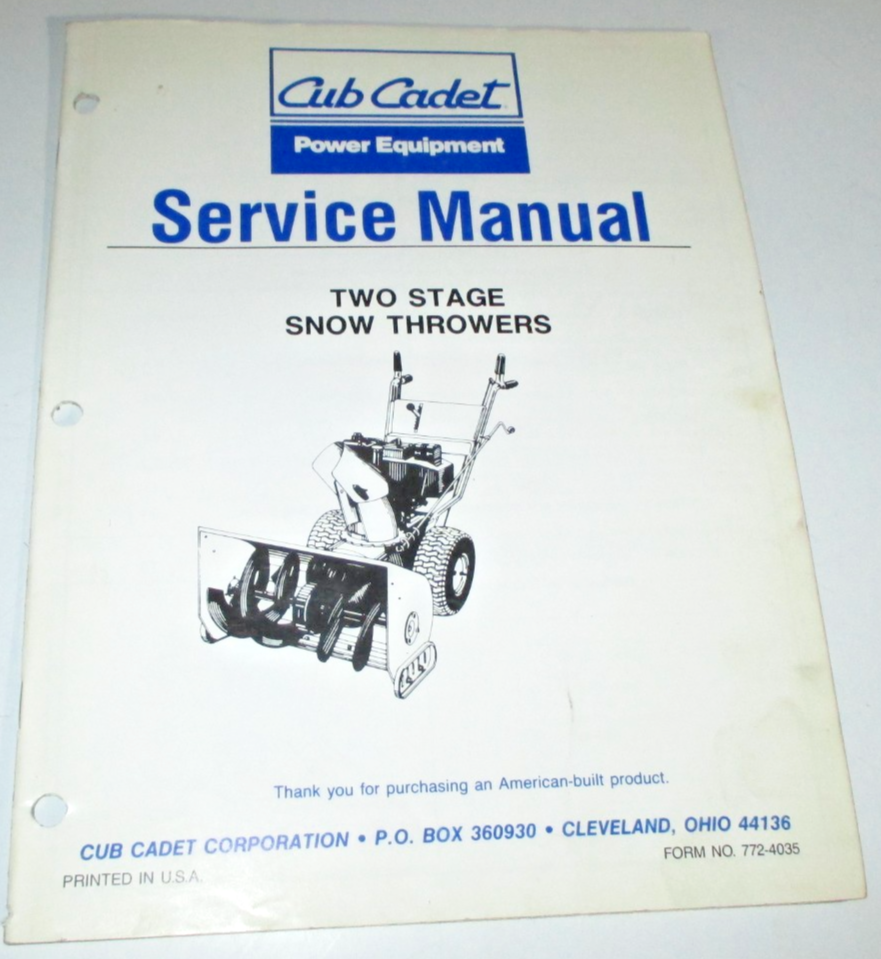 Cub Cadet 450 550 588 850 Snow Thrower Service Shop Repair Workshop Manual OEM!