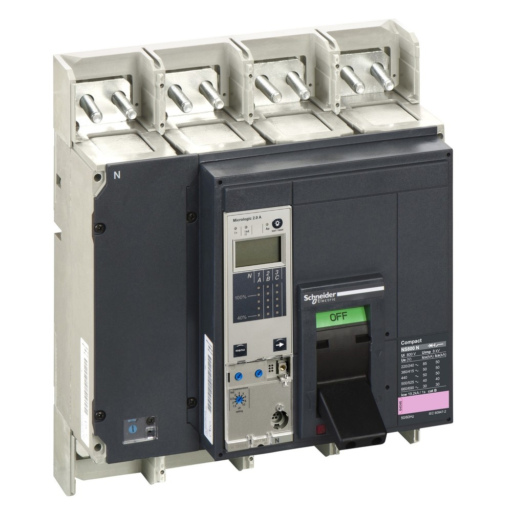 Schneider NS12NX4F20FFAX MCCB 1250A NX 4P MLG 2.0 FIXED, Include