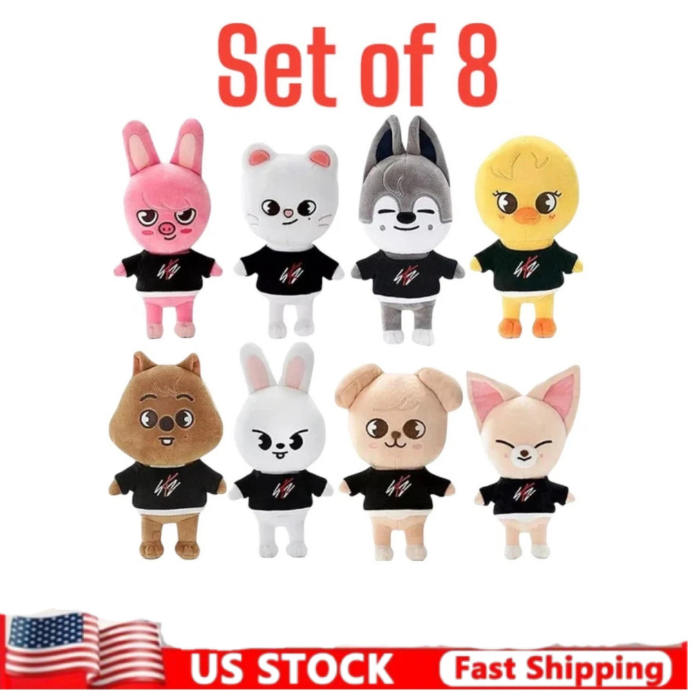 8PCs Stray Kids Skzoo Plush Doll Toys Cartoon Anime FANMEETING SKZ'S School