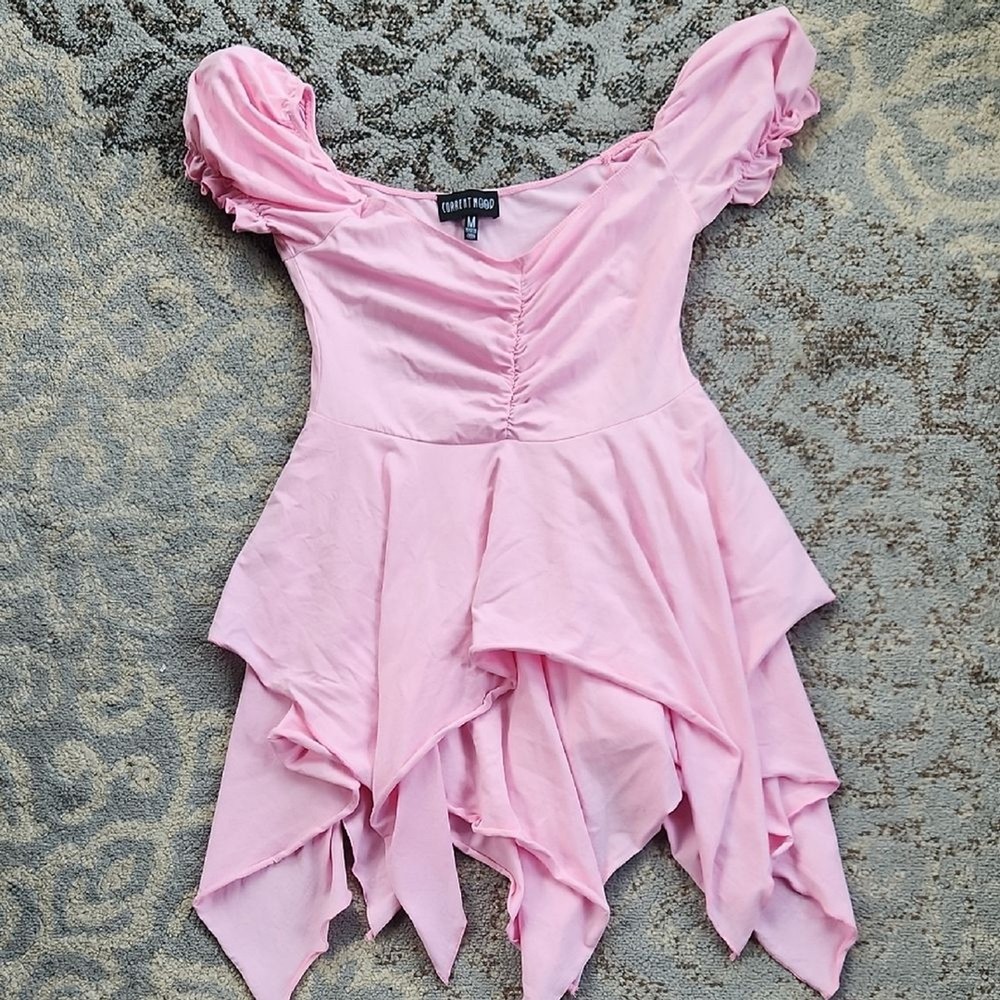Current Mood Dolls Kill Chasin’ Rainbows Asymmetrical Dress Pink Medium