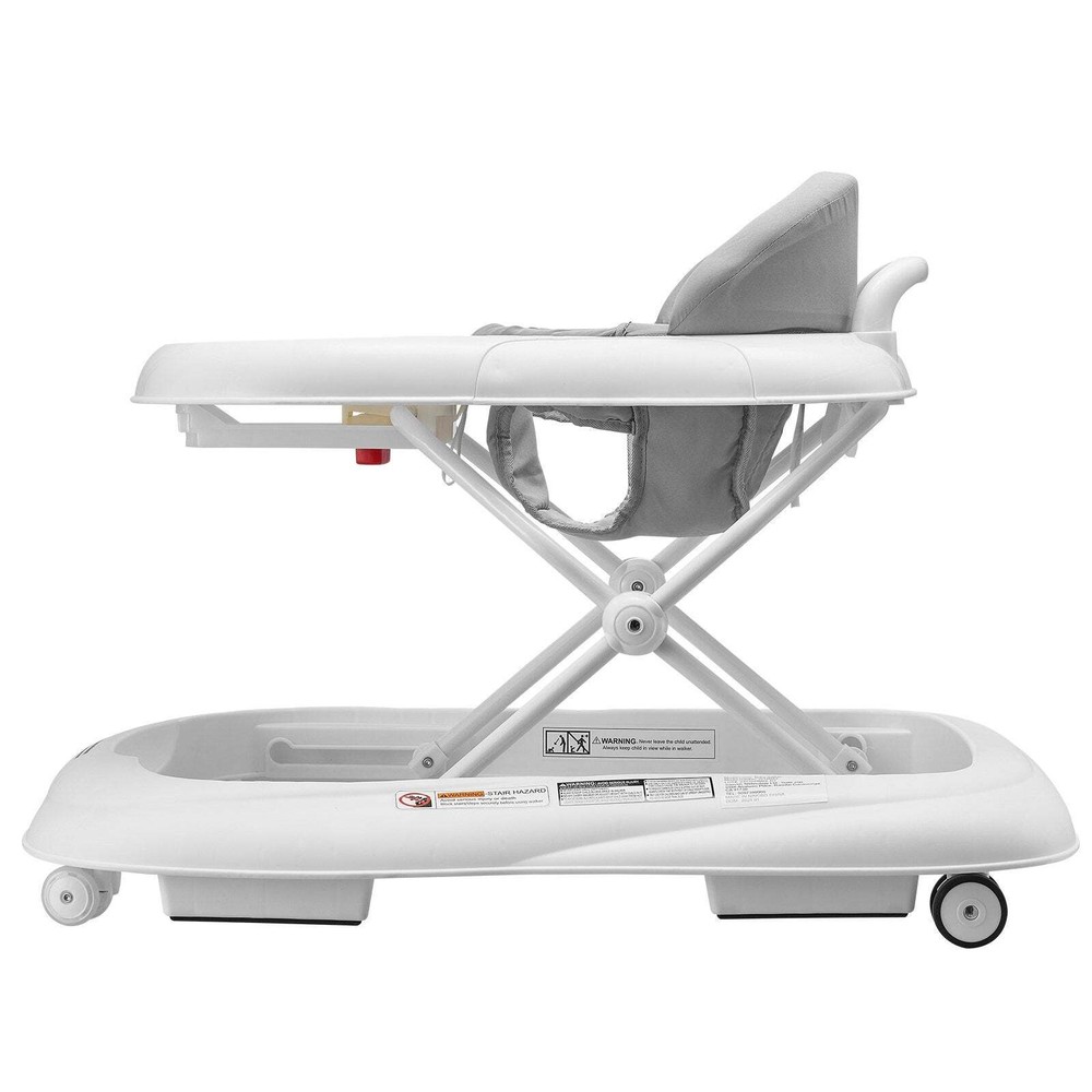 Baby Walker, Foldable Baby Walkers with 3-Level Adjustable Height, Rolling Toddl