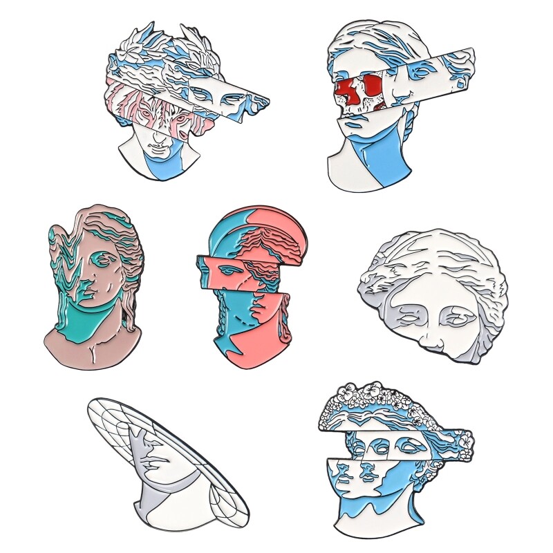 Abstract Face Brooch Lapel Pin for Women – Stylish Wedding Accessory & Decor-image