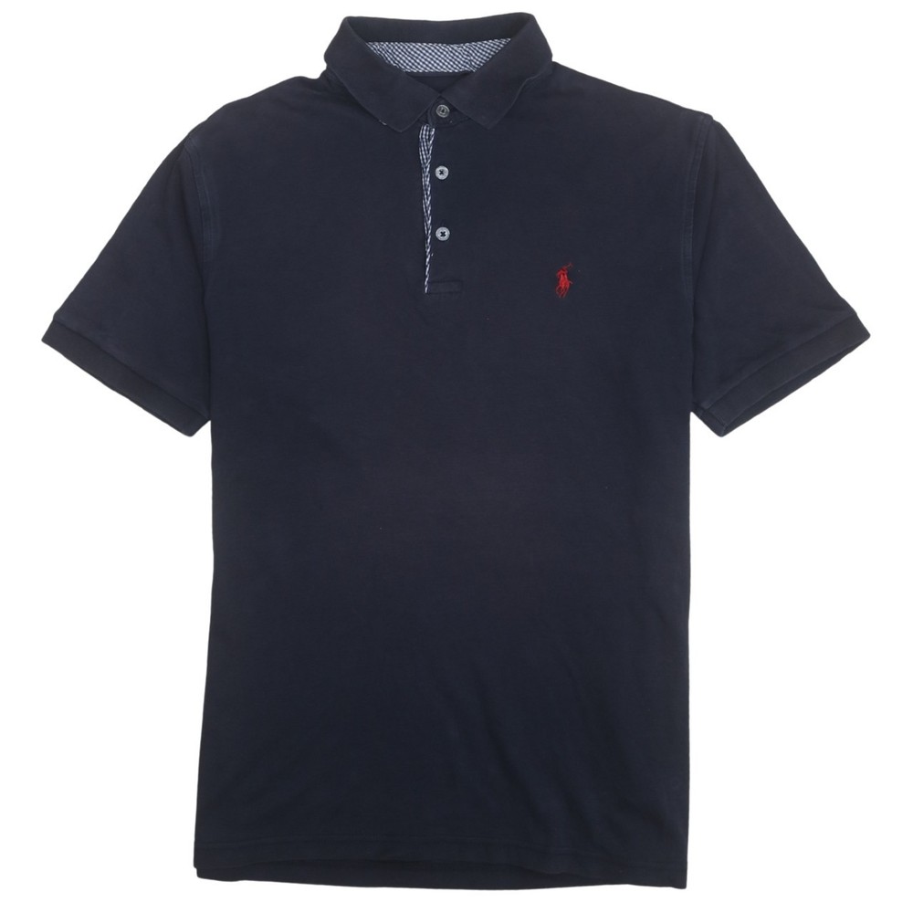Polo Ralph Lauren Womens Polo Shirt Navy Blue Cotton Red Pony Classic Fit XL