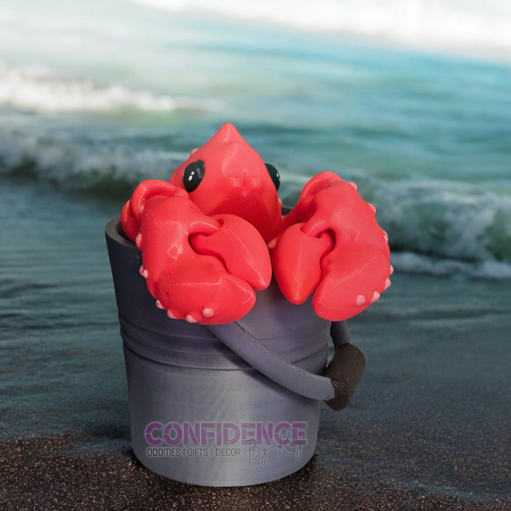 LOBSTER in BUCKET DECOR NAUTICAL Be My Lobster: 3D PRINTED, HAND PAINTED