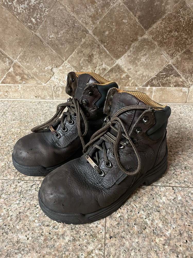 Timberland PRO Mens Size 5.5 Brown Steel Toe Waterproof Work Boots