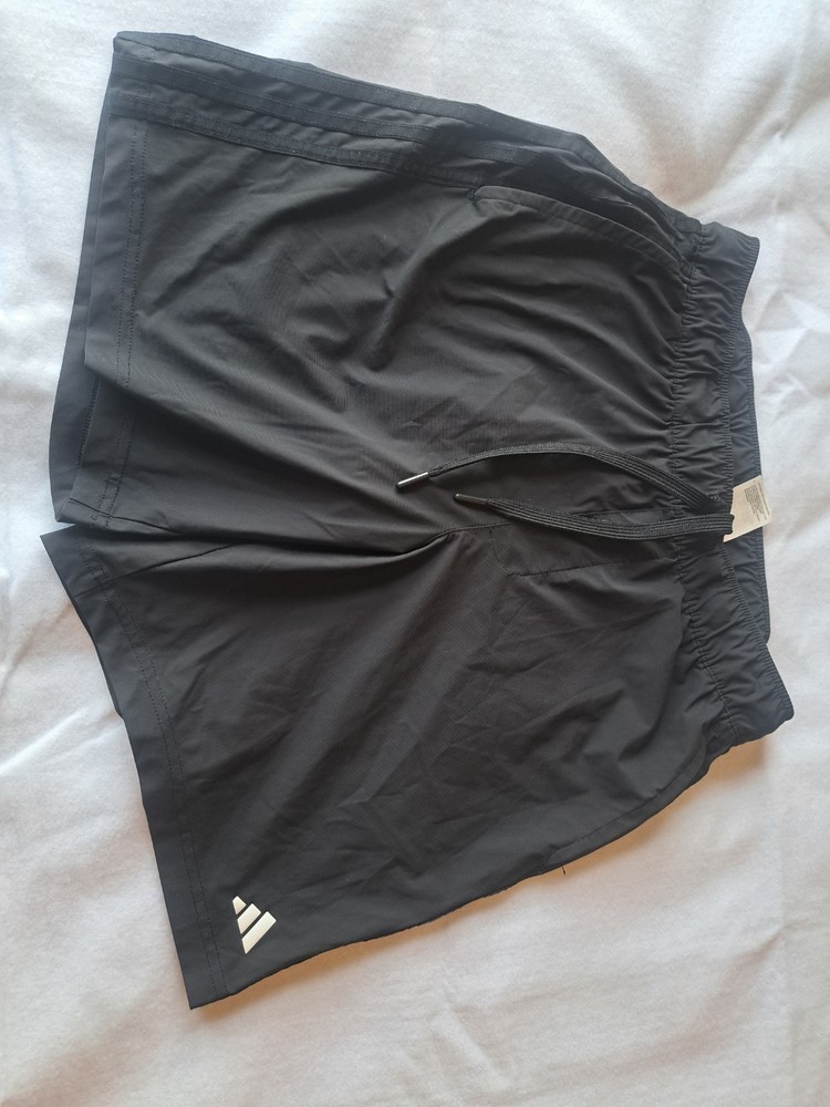 Adidas Mens Black On Black 3 Stripe Athletic Shorts Small