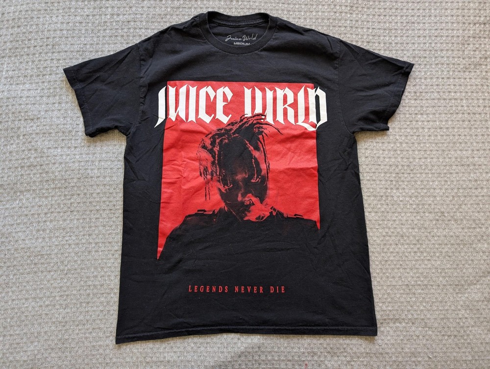 Juice WRLD Shirt Mens Medium Black Legends Never Die Graphic Hip Hop Rap Merch