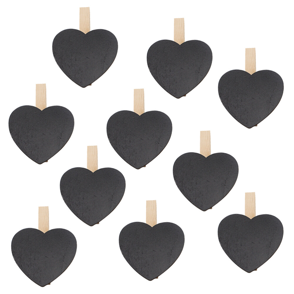 10pcs Mini Sweet Love Heart Shaped Wooden Pegs Photo Clips Note Memo Message