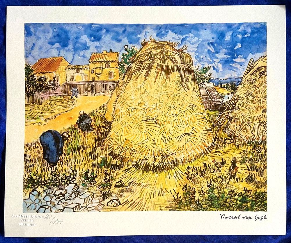 Vincent Van Gogh Lithograph From An Original Painting COA Signed Op Numbered