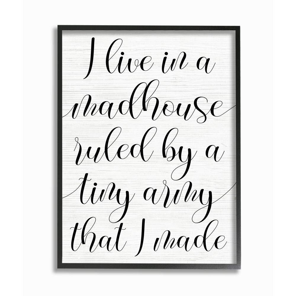 Madhouse Ruled by Children Phrase Family Humor Wall Art, 11 x 14, White