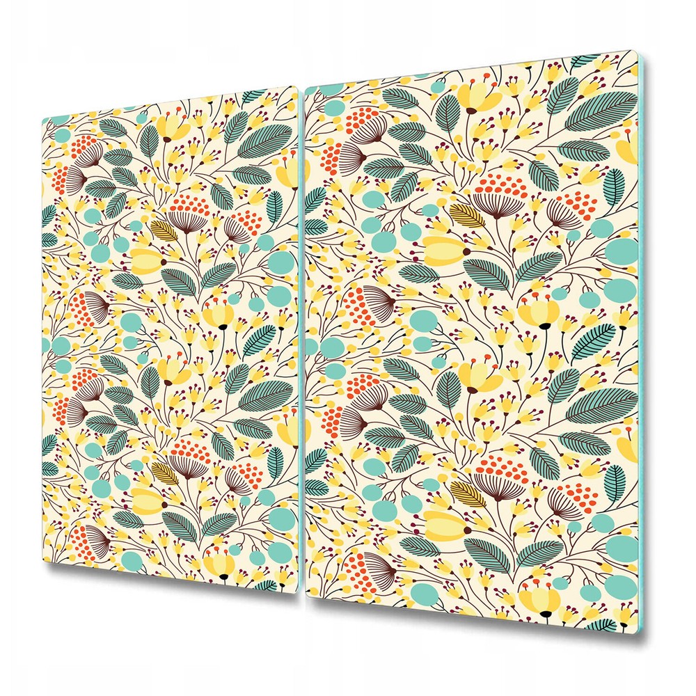 Glass Chopping Board Utensil Board Yellow Spring Colourful Soft Floral 2x30x52