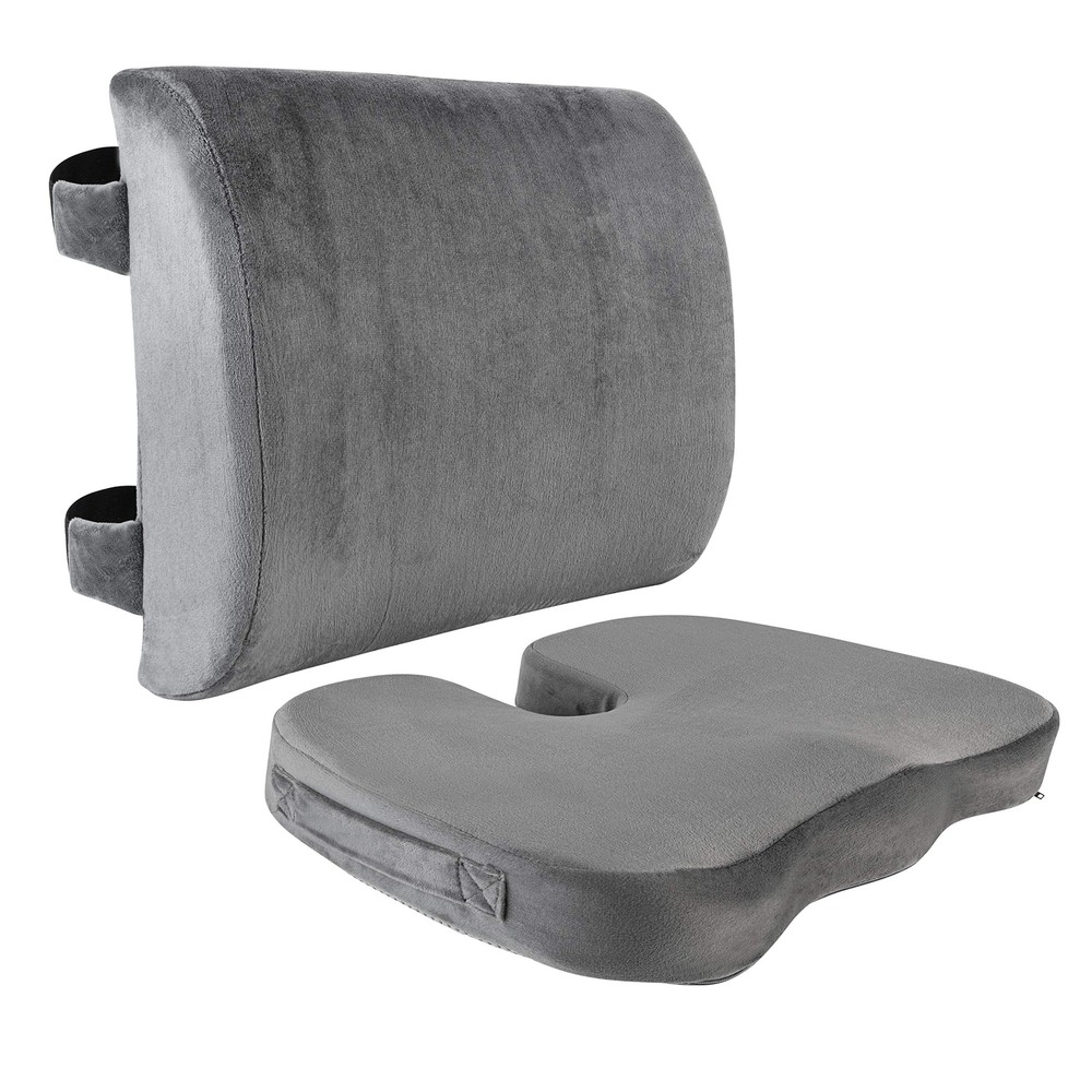 Memory Foam Seat Cushion and Lumbar Back Cushion Combo Set | Office Chair Cus...