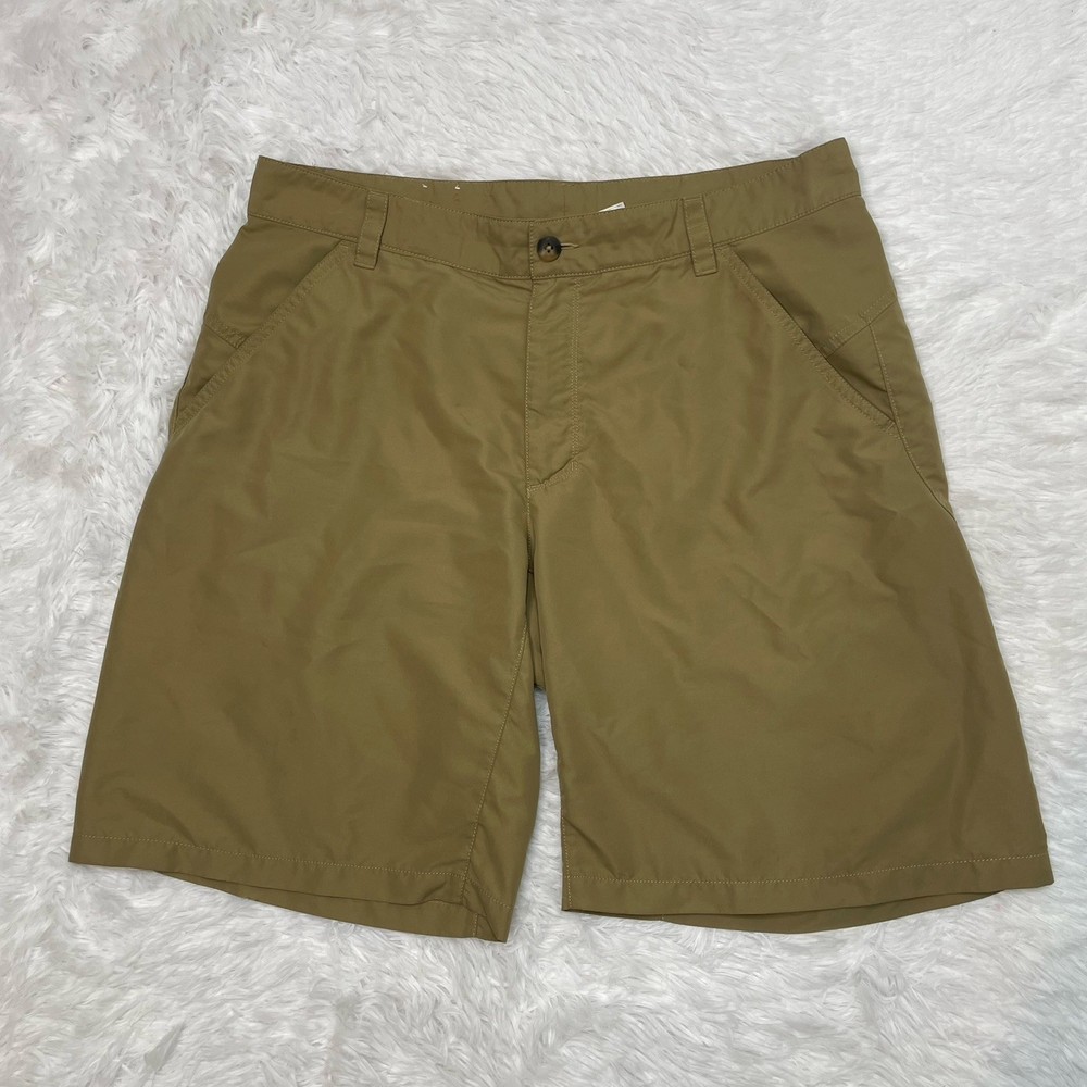 Columbia Mens Size 36 Khaki Chino Shorts Outdoor Sportswear Zip Pocket Hiking