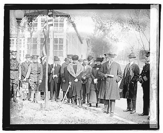 Mrs. Harding at tree planting,Florence King,First Lady of the United States