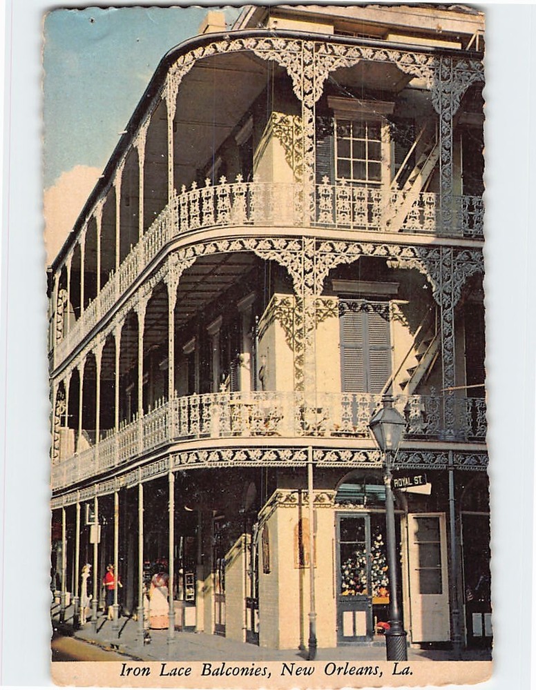 Postcard Iron Lace Balconies New Orleans Louisiana USA
