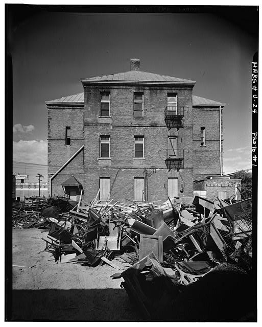 Historic American Buildings Survey Brick Building Debris Fire Escape 1930s
