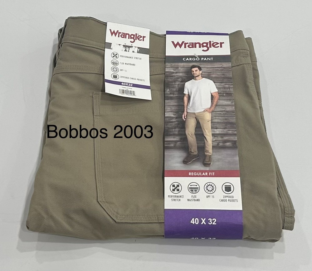Wrangler Men's Cargo Pants, Tan, Size 40X32
