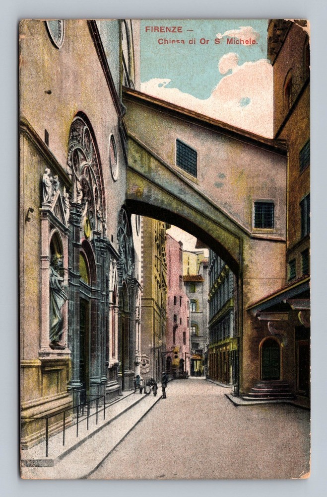 Italy- Florence Church Of San Michele Standard Postal Old PC Vintage Postcard