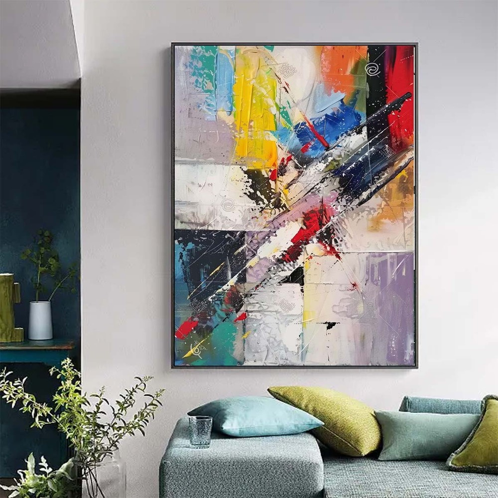 Original Handmade Canvas Painting Modern Minimalist Living Room Decorative #016