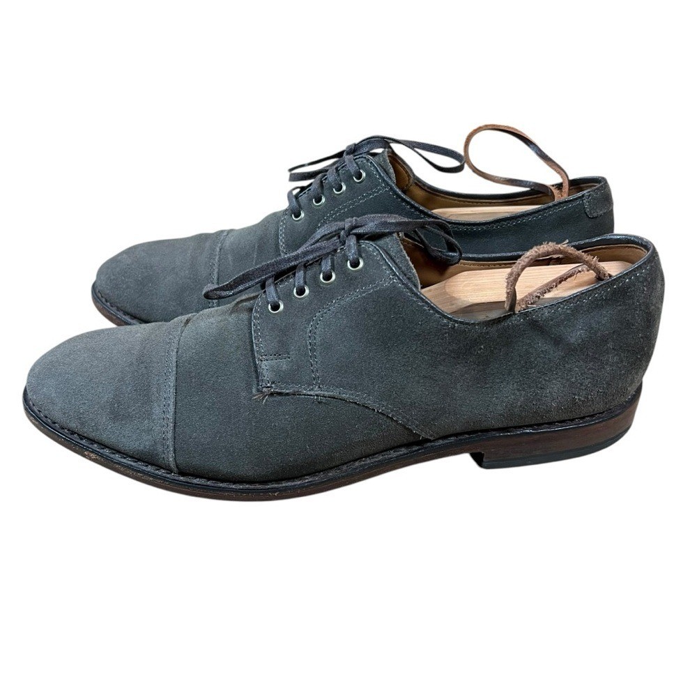 Allen Edmonds Barrett Gray Suede Cap Toe Dress Shoes Men's 9.5 D