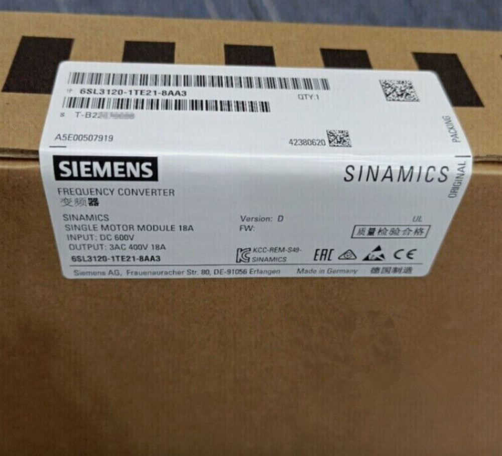 6SL3120-1TE21-8AA3 1PCS Brand New Siemens 6SL3120-1TE21-8AA3 Fast delivery
