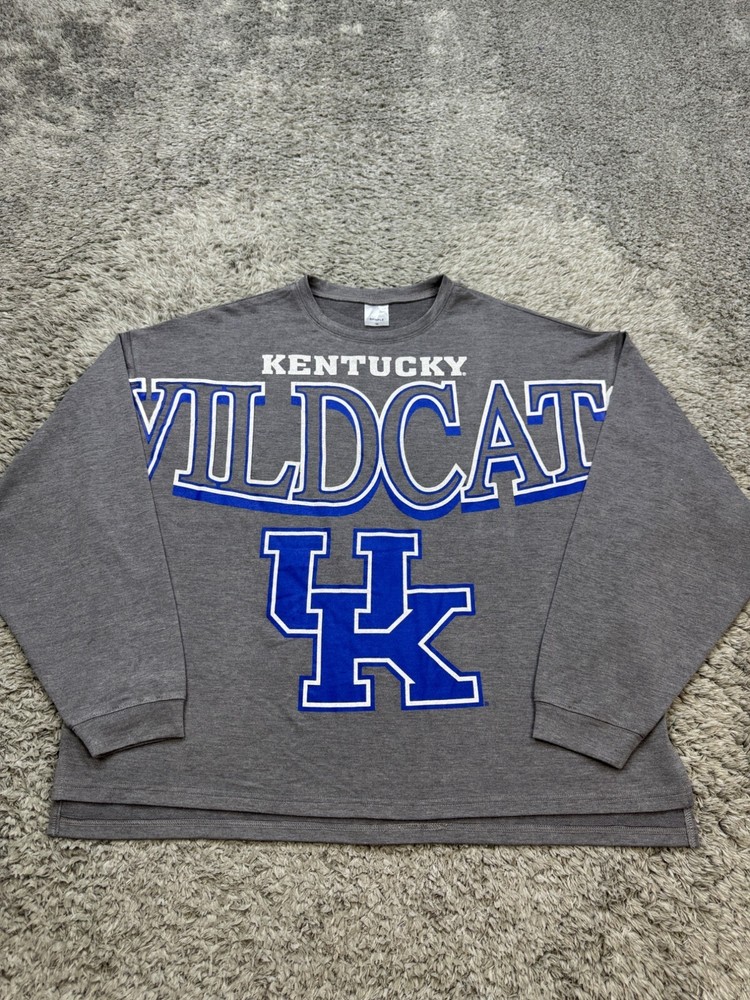 University of Kentucky Wildcats Sweatshirt Men Medium RARE SAMPLE Script Logo