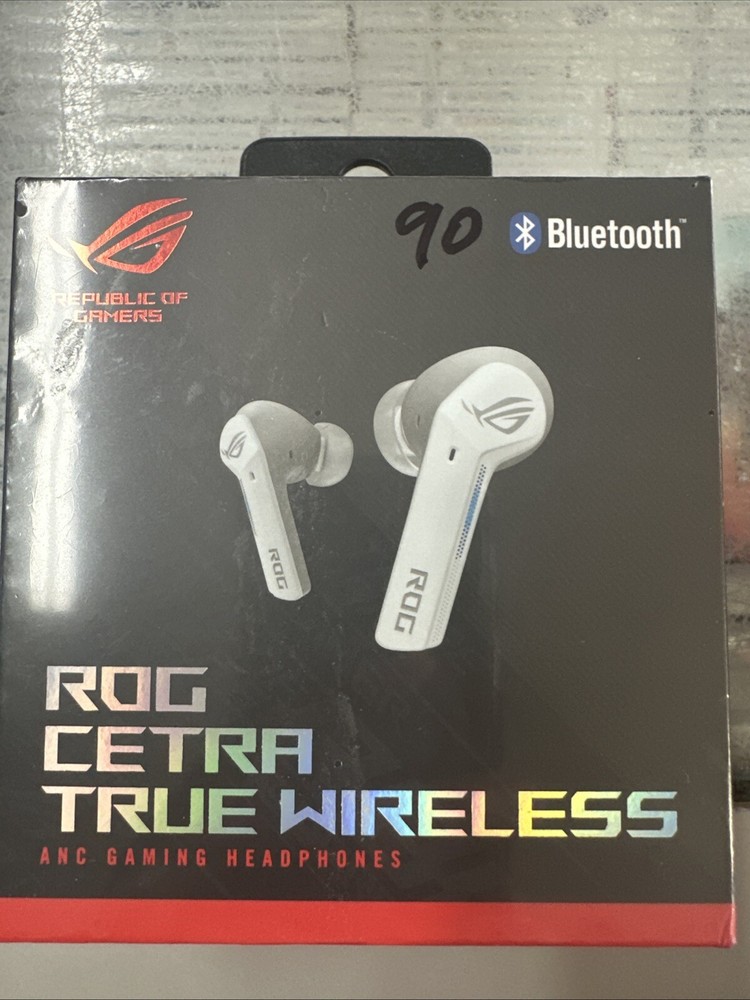 ASUS ROG Cetra True Wireless Bluetooth Gaming Earbuds - White - New