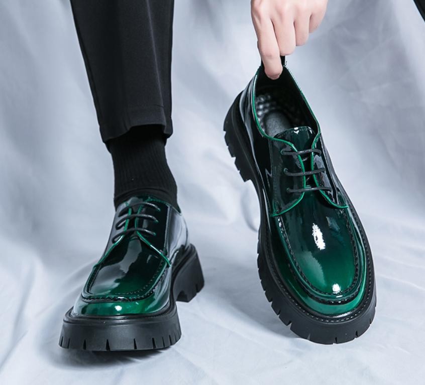 Fashion Men's Faux Leather Lace Up Platform Oxfords Casual Party Creeper Shoes