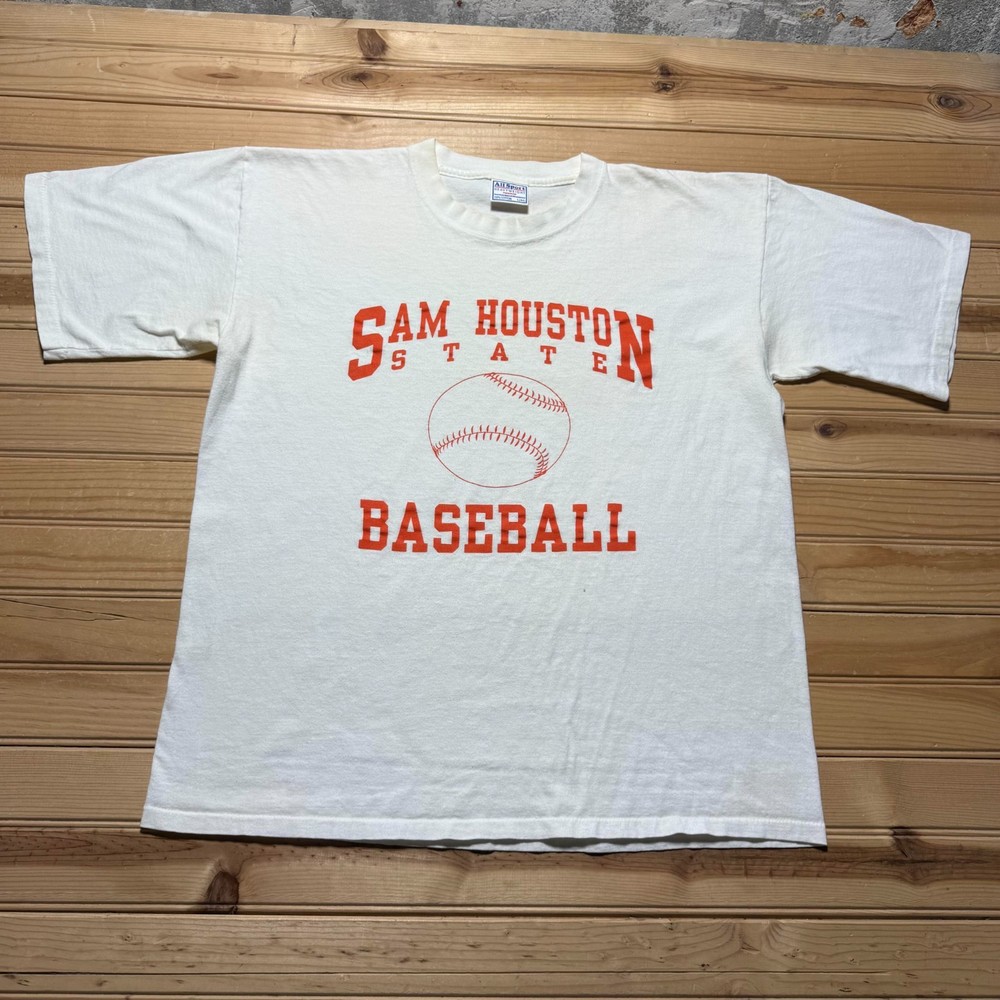 Vintage 90s Sam Houston State Baseball Sports Single Stitch Graphic Shirt Large