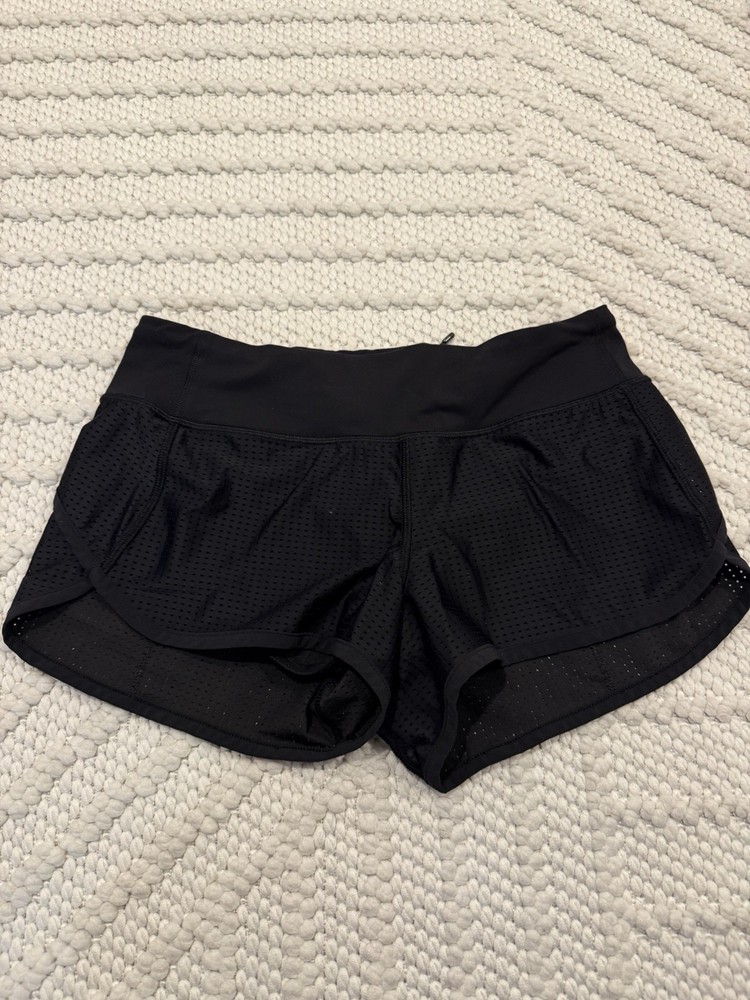 Lululemon Black Mesh Speed Short Size 4 2.5”