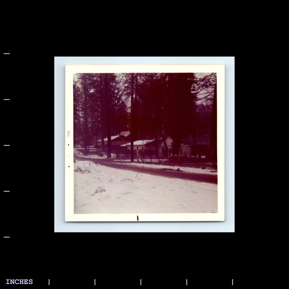 Square Color Photo MOUNTAIN LANDSCAPE SNOW WINTER SCENE HOUSES