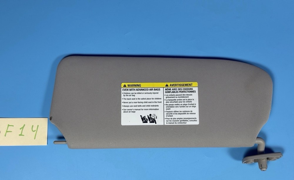 2007-2012 Nissan Sentra Passenger Right Side Sun Visor Gray Nonlighted