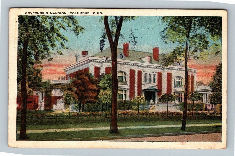 Columbus OH, Governor's Mansion, Ohio Vintage Postcard