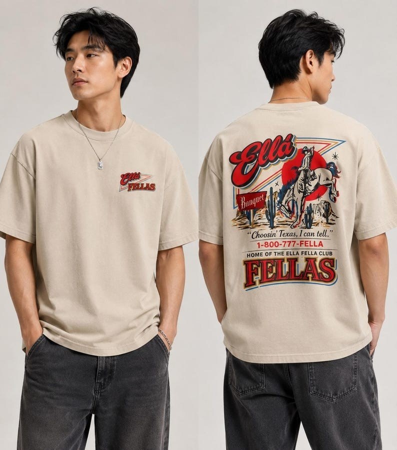 Ellas Fellas Club T-shirt, Western Country Concert Graphic Tee