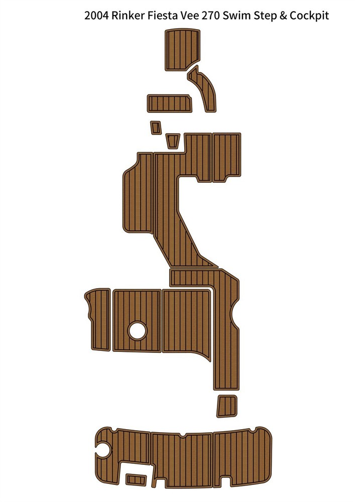 2004 Rinker Fiesta Vee 270 Boat EVA Teak Swim Platform Mat Cockpit Pads