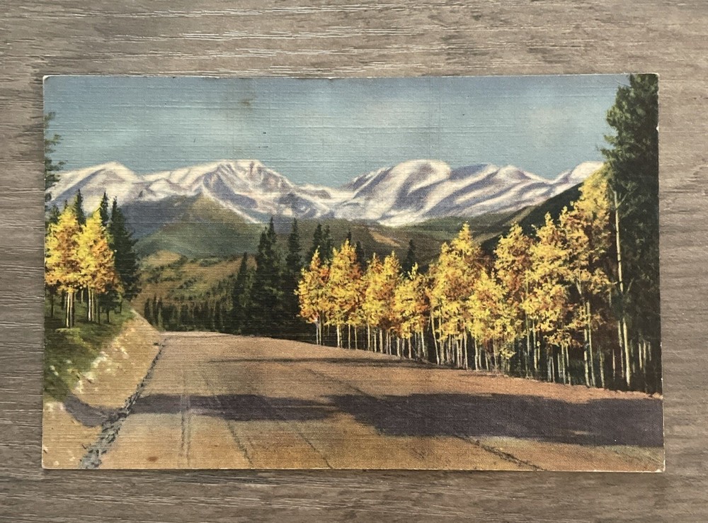 Colorado Mummy Range From Trail Ridge Road Vintage Linen Postcard