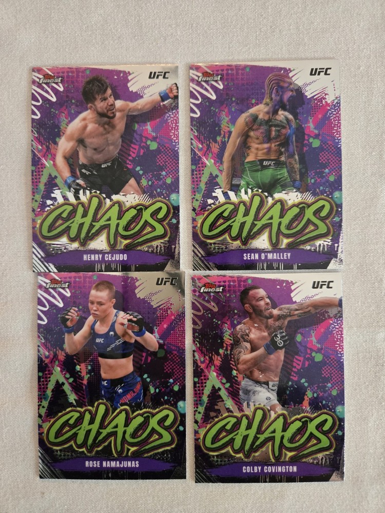 2024 Topps Finest UFC Chaos Insert (4 Cards) Lot