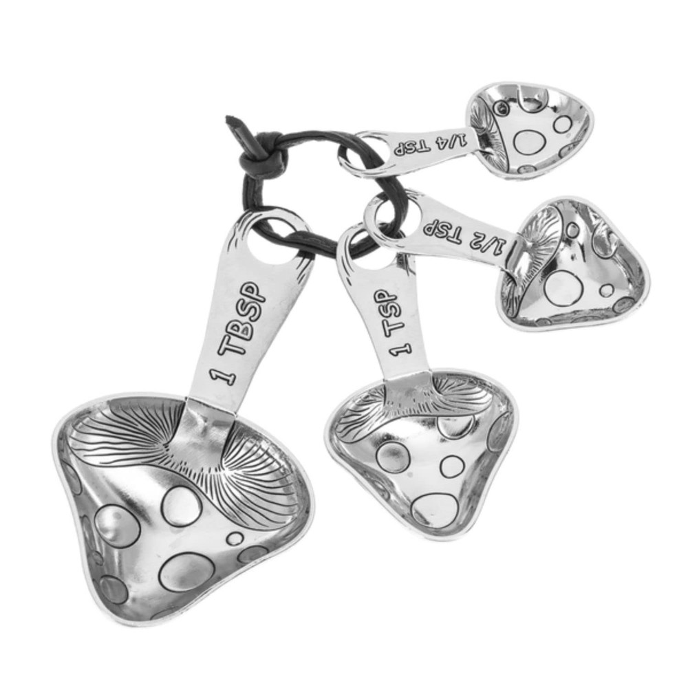 Ganz 4-Piece Zinc Alloy Measuring Spoon Set For Kitchen, Polka Dot Mushrooms
