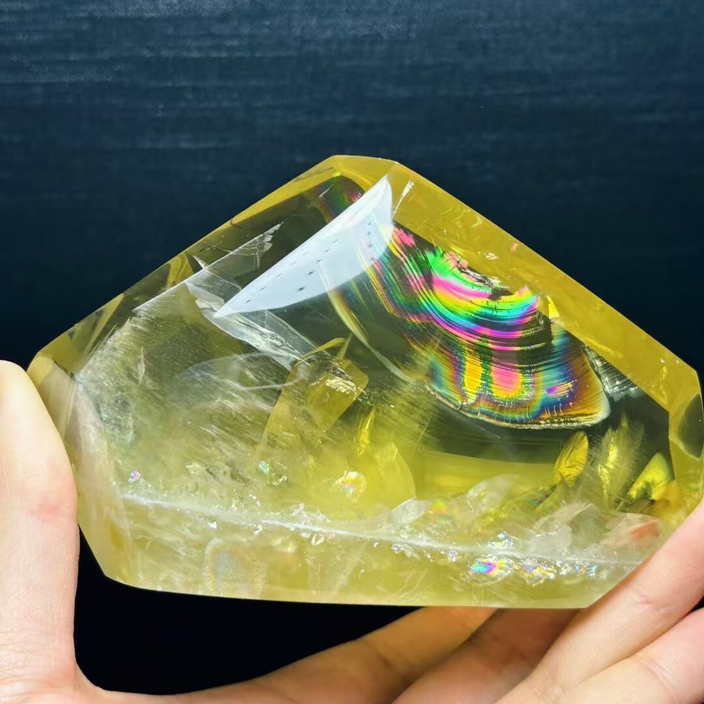1.2LB Natural Rainbow Citrine Quartz Crystal Mineral Specimen for Reiki and Home Decor