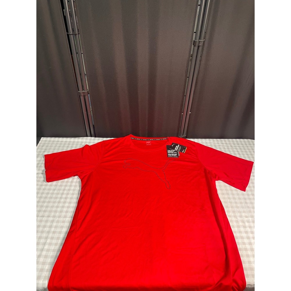 Puma Mens DryCell Running Training T-Shirt Red Big Cat Logo 2XLT Tall NWT