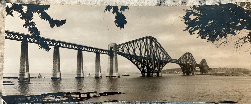 Antique Tuck postcard: Forth Bridge, Edinburgh, Scotland, unposted, excel cond