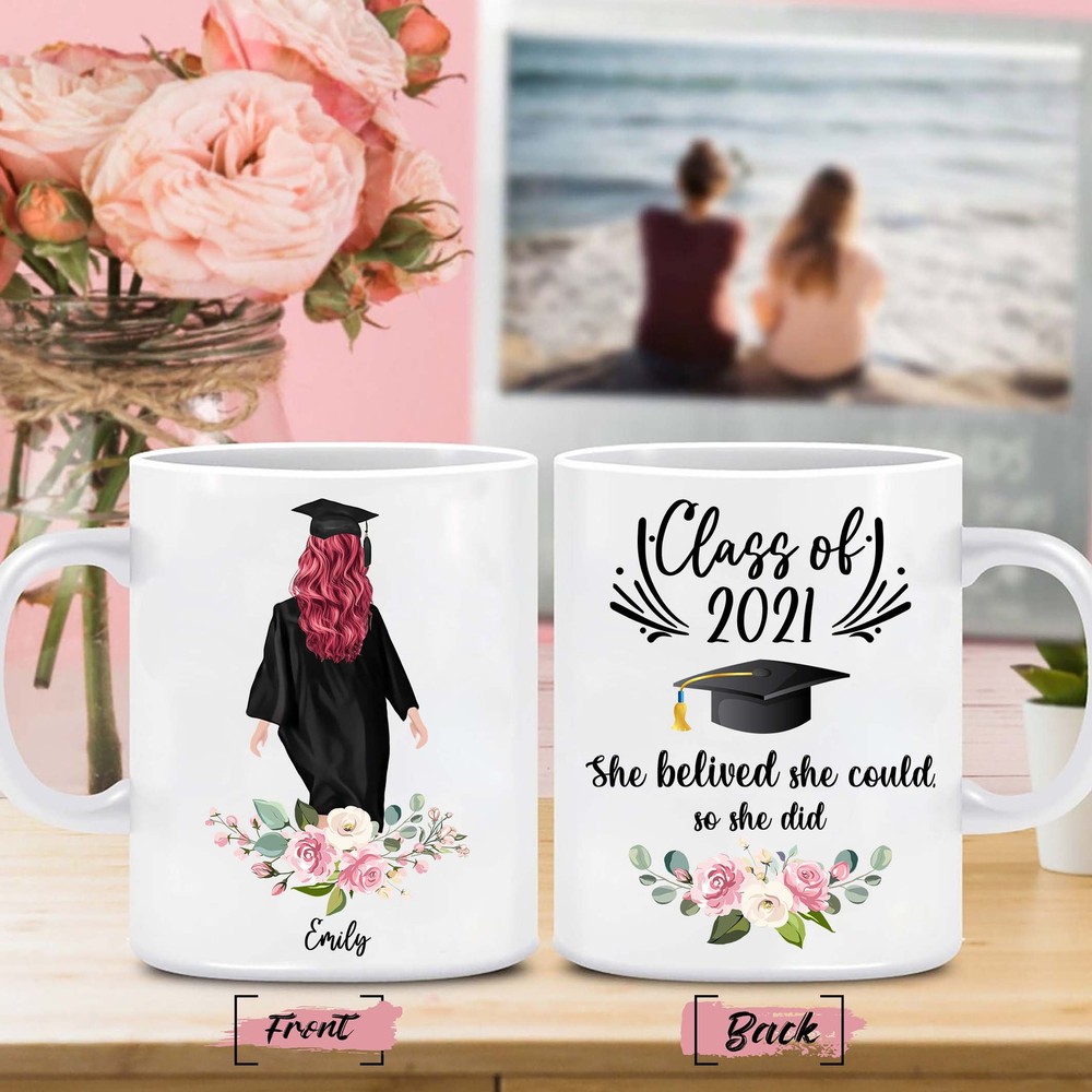 Class Of 2021 Mug She Belive She Could So She Did Mug Graduation Mug Senior 2021